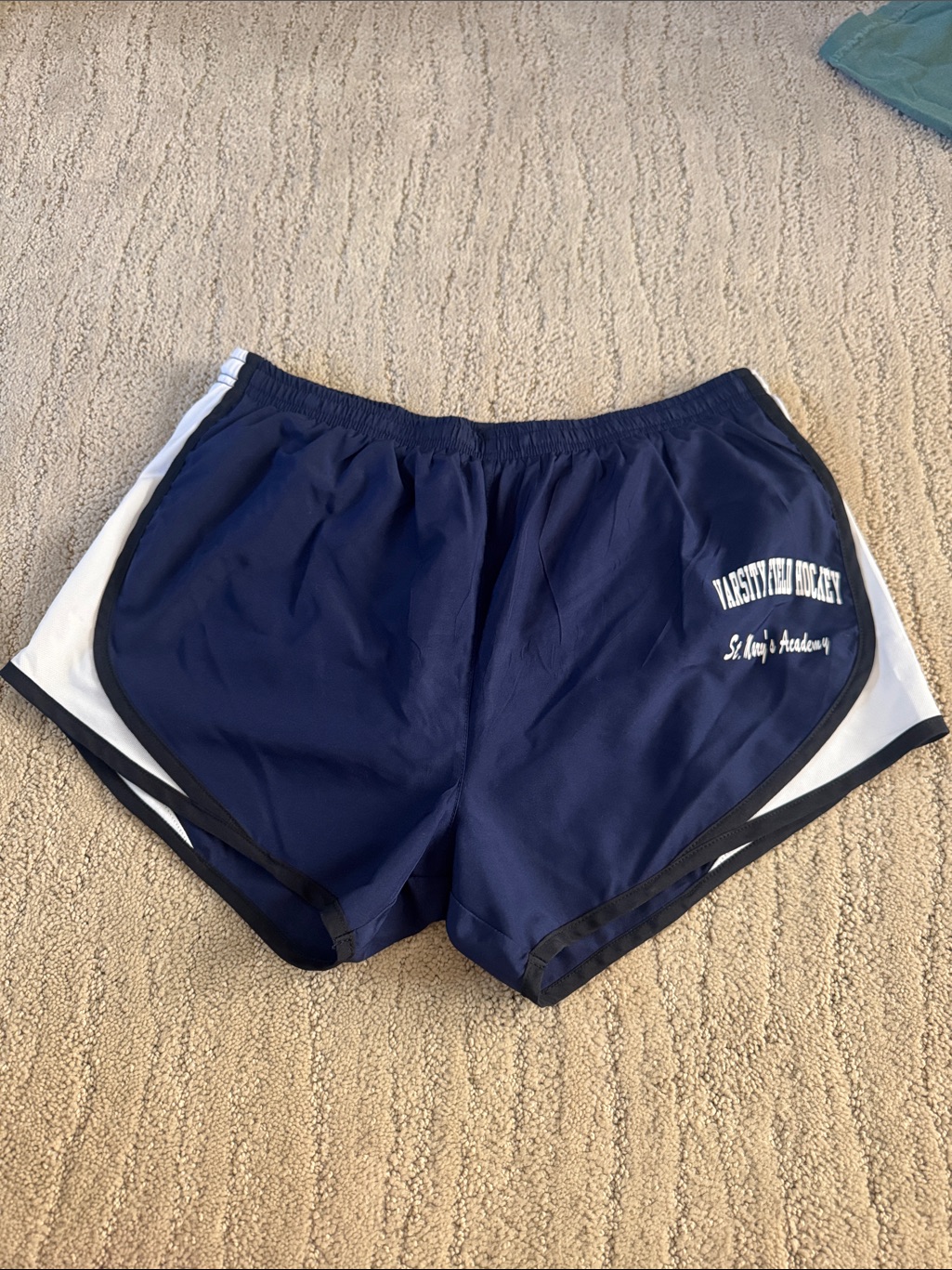 SportTek Navy And White Womens Athletic Shorts